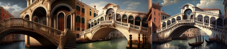 Ponte di Rialto Venedig Italien: Eine der ältesten Brücken in Venedig, bekannt für ihre Einkaufsmöglichkeiten. (c) 2023 Midjourney AI, Lizenz: CC BY-NC 4.0