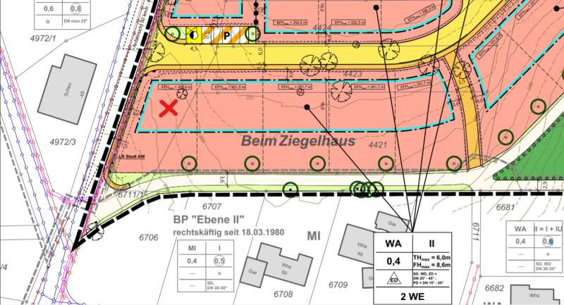 Bild zum BAU-Forumsbeitrag: Haus- und Grundstücksplanung Südgrundstück Trapezförmig im Forum Grundriss-Diskussionen