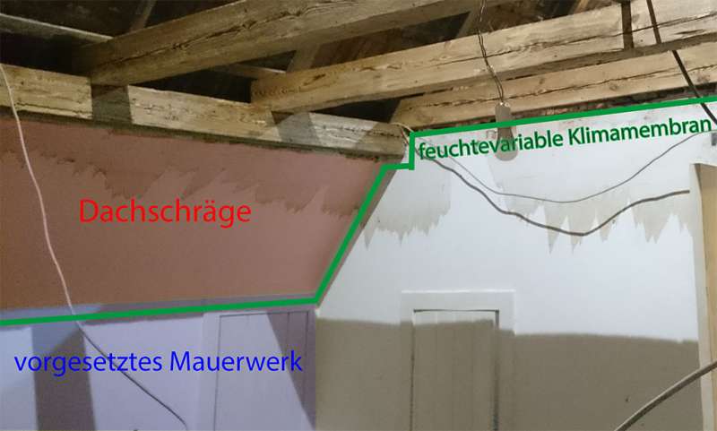 BAU.DE / BAU-Forum: 3. Bild zu Frage "obertse Geschossdecke und Anschluss der Dampfbremse an Dachschräge" im BAU-Forum "Modernisierung / Sanierung / Bauschäden"
