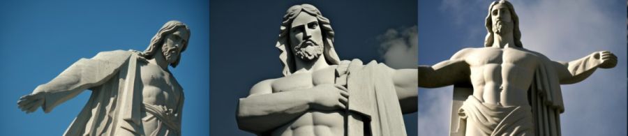 Christus der Erloser-Statue Rio de Janeiro Brasilien: Eine 30 Meter hohe Statue auf einem Berg über Rio de Janeiro, die Christus darstellt.