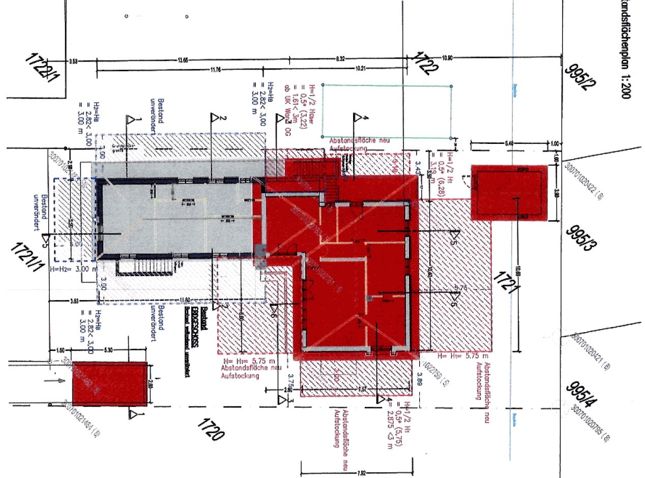 Bild zum BAU-Forumsbeitrag: Abstandsflächen bei Aufstockung Gebäude 1962 ; BayBO im Forum Architekt / Architektur