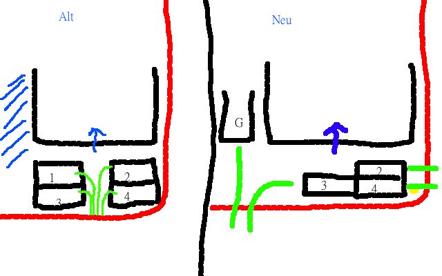 BAU.DE / BAU-Forum: 1. Bild zu Antwort "Grundst&uuml;ckszufahrt: Neue Zeichnung zur Stellplatzoptimierung" auf die Frage "Grundst&uuml;ckszufahrt optimieren: Rechtliche Aspekte, Alternativen & Kosten pr&uuml;fen?" im BAU-Forum "Bauplanung / Baugenehmigung"