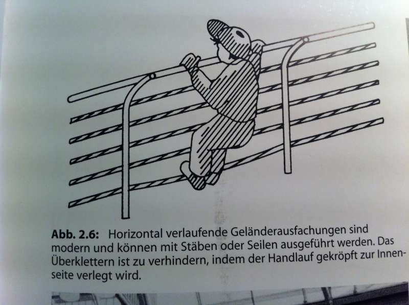 BAU.DE / Forum: 1. Bild zu Frage "Absturzsicherung mit horizontal verspannten Seilen /Leitereffekt" im Forum "Treppen, Rampen, Leitern"