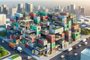 Container-Architektur bezeichnet die Praxis, gebrauchte Frachtcontainer zu Wohn-, Gewerbe- oder Industriebauten umzufunktionieren. Container-Architektur bezeichnet die Praxis, gebrauchte Frachtcontainer zu Wohn-, Gewerbe- oder Industriebauten umzufunktionieren.