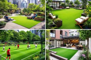 Kunstrasen bezeichnet eine künstlich hergestellte Rasenfläche, die in der Regel aus synthetischen Materialien wie Polyethylen, Polypropylen oder Nylon besteht.