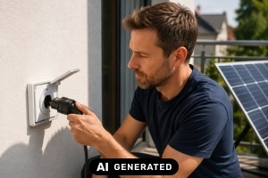 Welche Steckdosen sind f&uuml;r Stecker-Solar zul&auml;ssig? - Bild: KI-generiert / BAU.DE