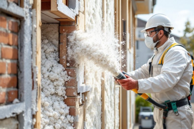 Die Einblasdämmung ist eine Methode der Wärmedämmung, bei der Dämmmaterialien wie z.B. Mineralwolle, Zellulose oder Schaumstoff in Hohlräume eingebracht werden.