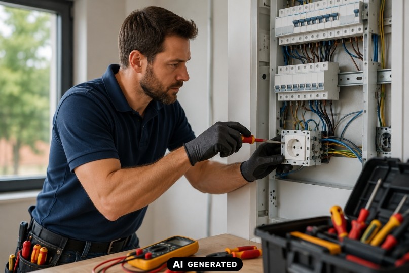 Eine Steckdose ist eine elektrische Vorrichtung, die es erm&ouml;glicht, elektrische Ger&auml;te mit dem Stromnetz zu verbinden.