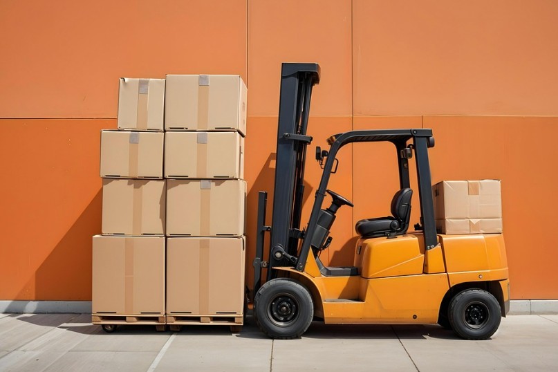 Ein Gabelstapler, auch als Gabelstapler oder Flurförderzeug bezeichnet, ist eine industrielle Maschine, die zum Transport und zur Stapelung von Paletten und schweren Lasten verwendet wird.