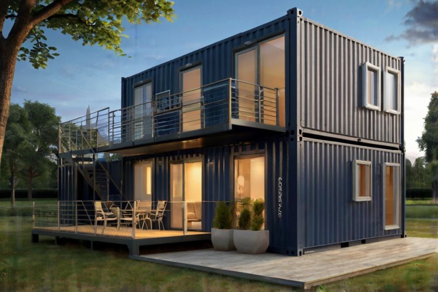 Ein Container-Haus ist eine innovative Wohnform, die aus recycelten oder neuen Frachtcontainern besteht