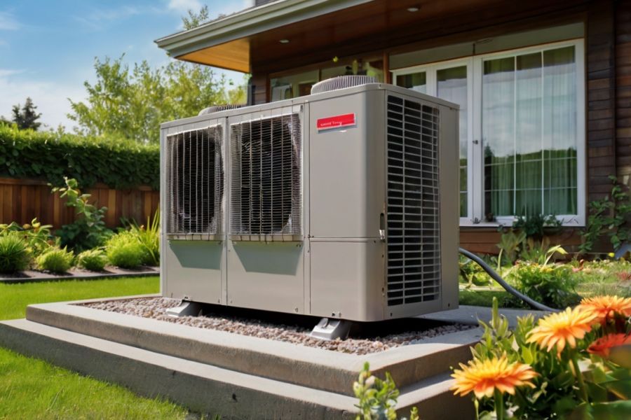 Eine Luftwärmepumpe ist eine Heiztechnologie, die Umgebungsluft als Wärmequelle nutzt, um Gebäude zu heizen